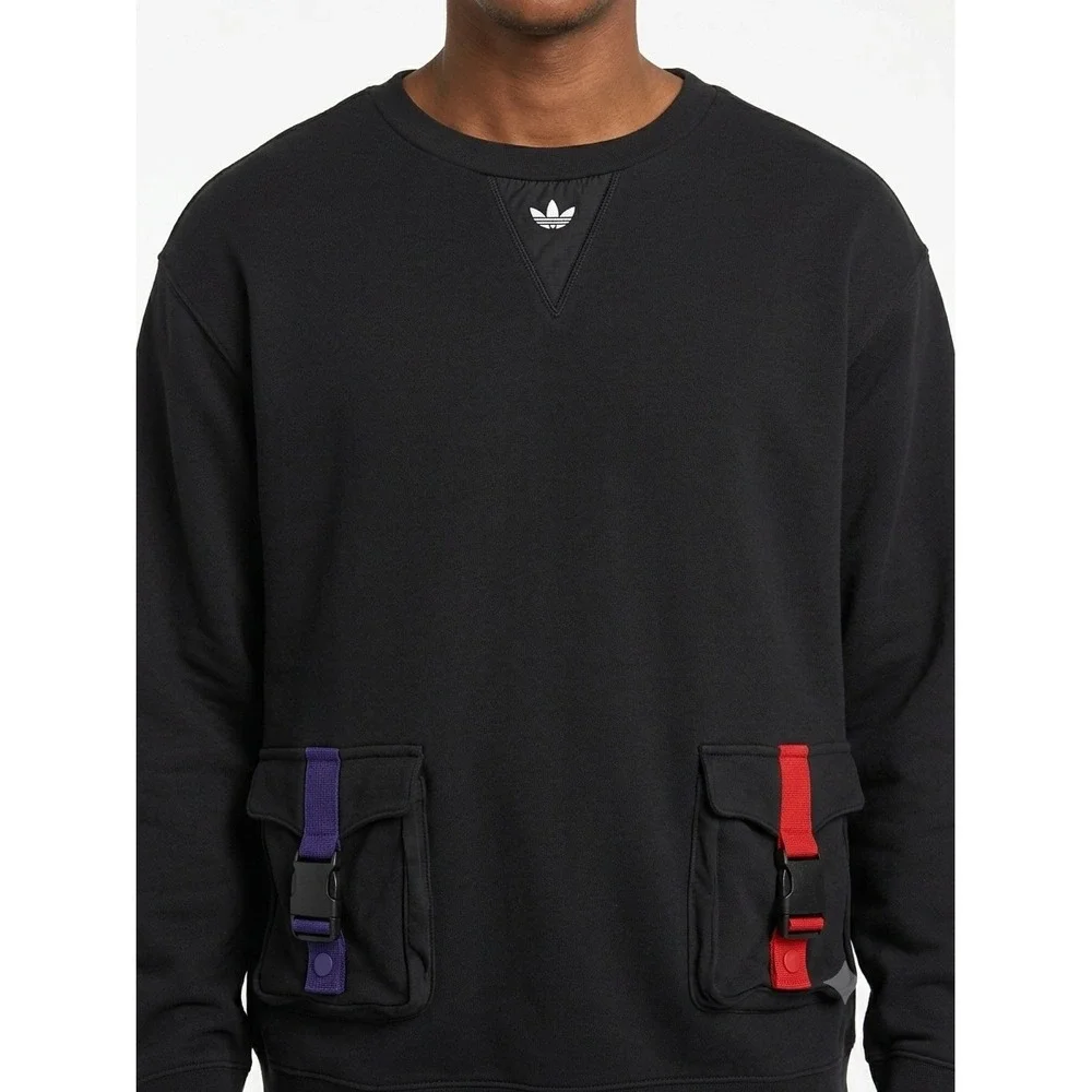 Adidas Originals Lunar New Year Utility Cargo Pocket Sweatshirt Trefoil Logo S
